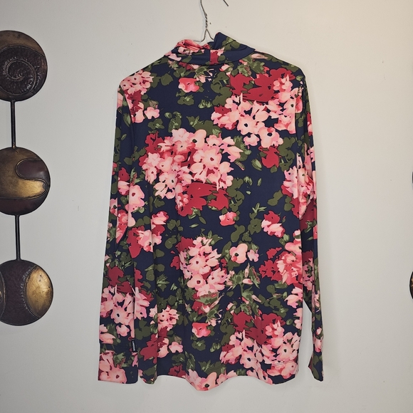 Lands' End Floral Turtleneck Top Size XL (18) - Picture 2 of 5